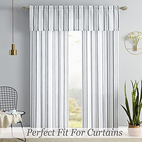 SXZJTEX White Black Striped Linen Curtains 95 Inch Bedroom Living Room - color: Black, size: 42"W x 95"L (Pack of 2)
