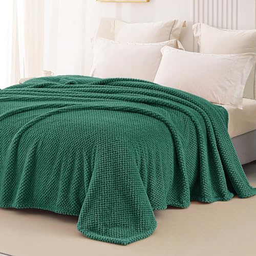 Whale Flotilla Soft Fleece Queen Size Bed Blanket, Emerald Green - color: Emerald Green, size: Queen(90x90 In)