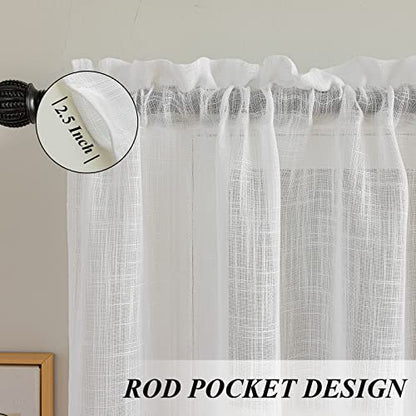 Beda Home Tassel Linen Textured Swag Curtain Valance, White, 52 x 18 in - color: White, size: 52"W x 18"L (Pack of 1)