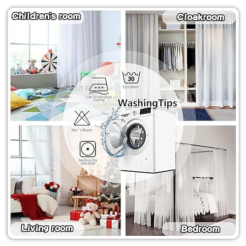 MYSKY HOME Black Pom Pom Sheer Curtains for Bedroom 45 Inch Long 2 Panels - color: Black Pom Pom, size: 50"W x 45"L (Pack of 2)