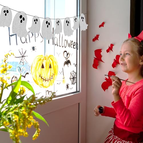 2pcs Pre-Strung Halloween Ghost Banners