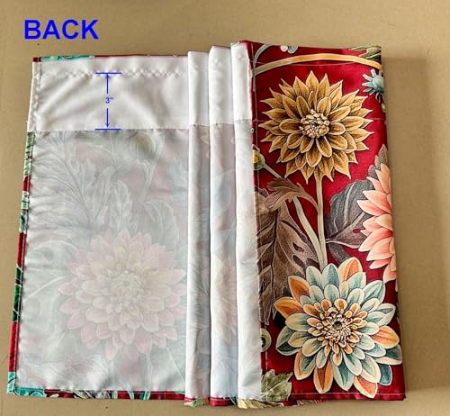 Bohemian Floral Dahlia Scroll Window Valance 52 X 16 Inches - color: Dahlia-red