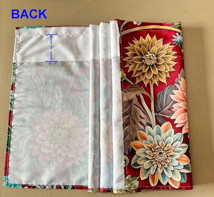 Bohemian Floral Dahlia Scroll Window Valance 52 X 16 Inches - color: Dahlia-red