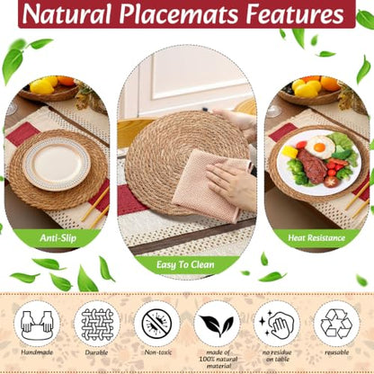 Boho Table Runner and Placemats Set, 6 Sets, Red B, 12x72 - color: Red B, size: 12x72"
