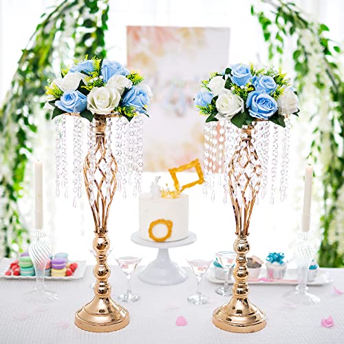 Flower Centerpieces for Wedding Tables: Blue & White, 2 Packs - color: Blue & White