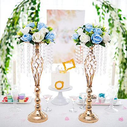Flower Centerpieces for Wedding Tables: Blue & White, 2 Packs - color: Blue & White