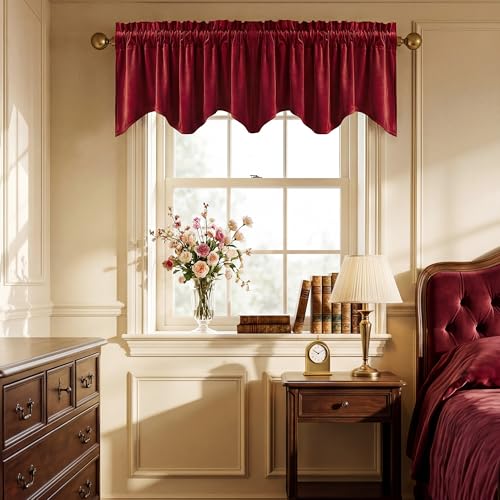 StangH Red Christmas Window Valance 52x18 Inch, 1 Panel - color: *Red, size: 52"W x 18"L (Pack of 1)