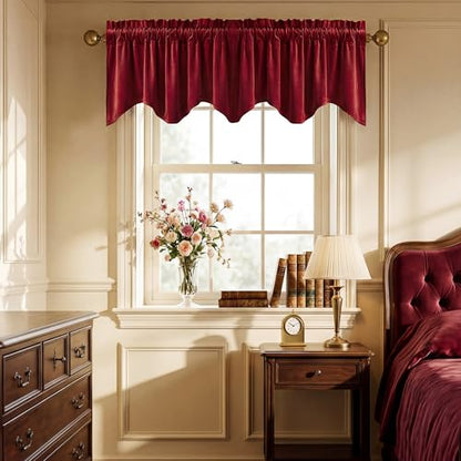 StangH Red Christmas Window Valance 52x18 Inch, 1 Panel - color: *Red, size: 52"W x 18"L (Pack of 1)