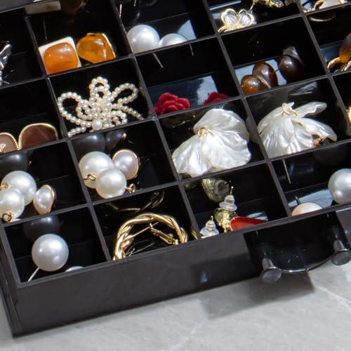 YUFONG Earring Storage Box Organizer 5 Drawers with 120 Small Compartments - color: Black