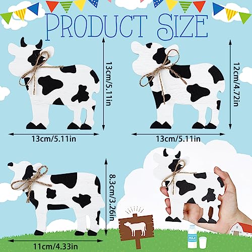 Redbaker 3 Pcs Farmhouse Cow Table Decor Wooden Cow Cutouts for Christmas - style: Cow