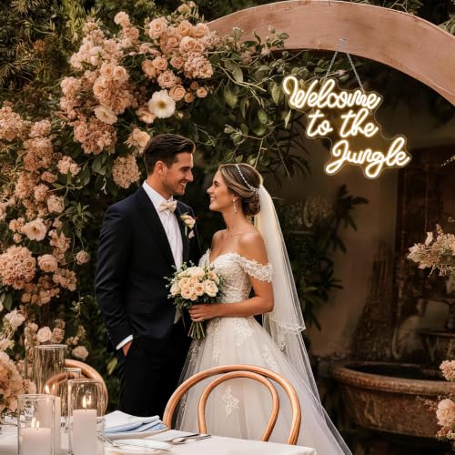 Welcome to the Jungle Neon Sign Warm White Led Word Light for Wall - color: Colorful-A-jungle warm white