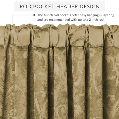 Mia Beaded Scallop Valance, Gold - 52" W x 19" L - color: Gold