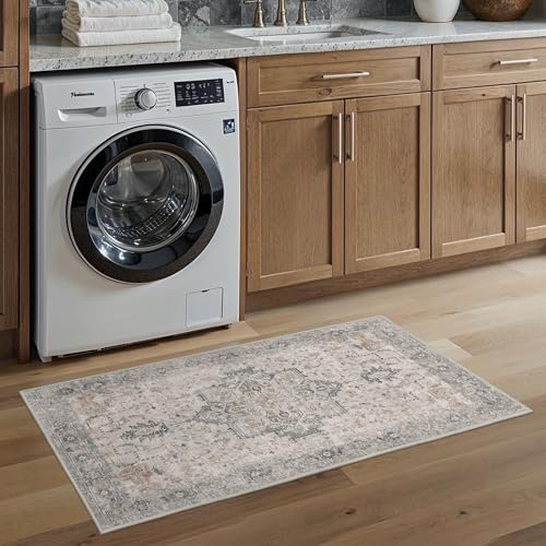 BESBLEE 2'6"x4' Washable Runner Rug Non Slip for Hallway, Light Taupe Brown - color: Light Taupe Brown, size: 2' x 4' (Runner)