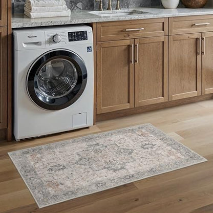 BESBLEE 2'6"x4' Washable Runner Rug Non Slip for Hallway, Light Taupe Brown - color: Light Taupe Brown, size: 2' x 4' (Runner)