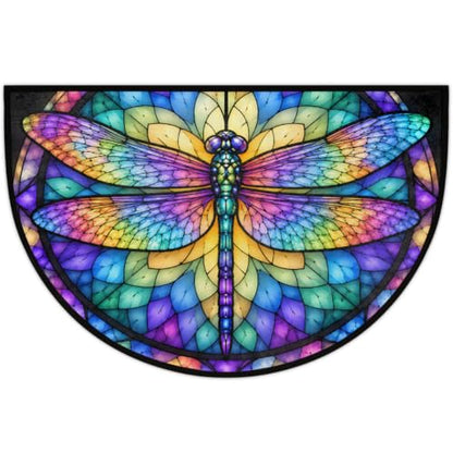 Dragonfly Half Round Door Mat Outdoor Doormat Bedroom Entrance Rug A21 - color: A-21 Dragonfly