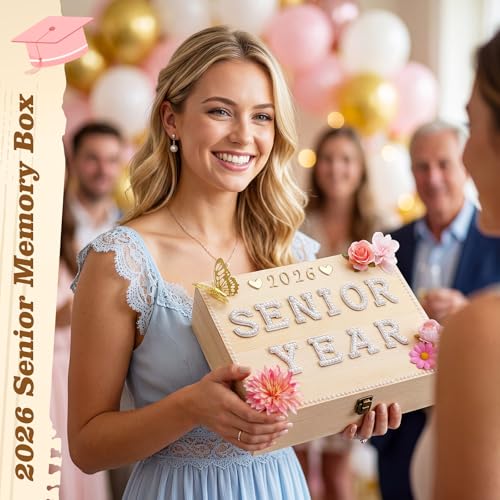 Yousoontic 2027 Senior Memory Keepsake Box and DIY Accessories,Natural - color: Natural