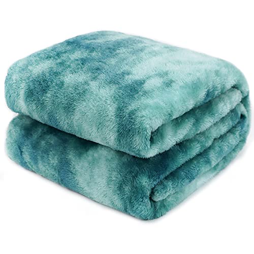 Plush Throw Blanket, Luxury Cozy Fleece Microfiber Cover for Sofa, Couch, Bed Styling, Soft Warm Lightweight Comfort Blanket, Modern Home Decor, Travel Camping Gifts - color: Lightblue Tie Dye Blanket, size: Size 40" x 50"(100 x 130 cm)