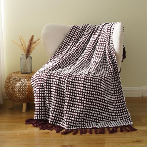 Battilo Throw Blanket for Couch, Red Textured Dot Throw Blankets, 50"x60" - color: Red Dot, size: 50"x60"