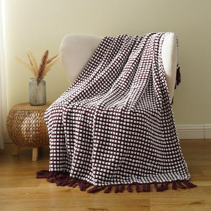 Battilo Throw Blanket for Couch, Red Textured Dot Throw Blankets, 50"x60" - color: Red Dot, size: 50"x60"