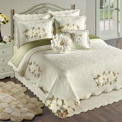 Sweetbay Garden Luxury Ivory Matelasse Bedding, California King, 6 Pc Set - size: 6 Piece Cal King Coverlet Set