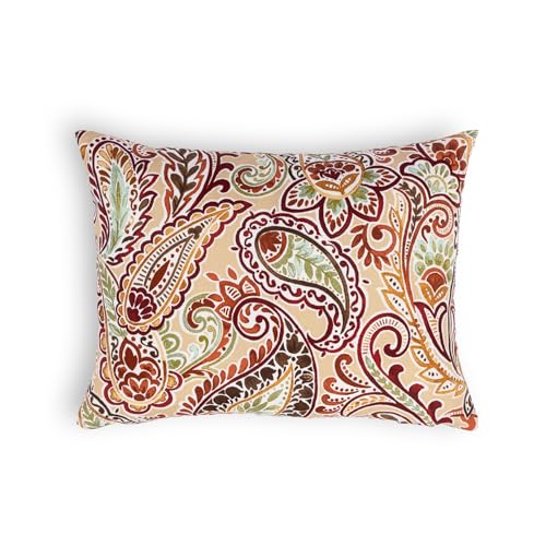 Sherry Kline Paisley Floral Pattern Set of Two 13"X18" Pillows Filled with 100% White Polyester - color: Misty Rose, size: 13"X18", style: Boudoir Pillow