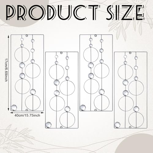 Hicarer 4 Pcs Abstract Silver Wall Art for Home Decoration Metal Bling