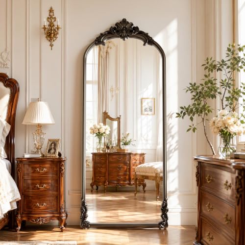 Retro Arched Floor Mirror 28"x 69" for Decor Statuary Bronze - color: Statuary Bronze, size: 69"L x 28"W
