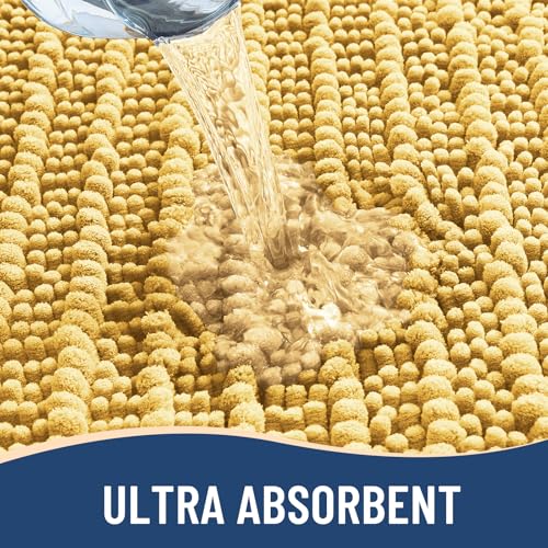 Arotive Bathroom Rugs Mat 24x16, Soft Absorbent Chenille Shaggy Bath Mat - color: Yellow, size: 24" X 16"