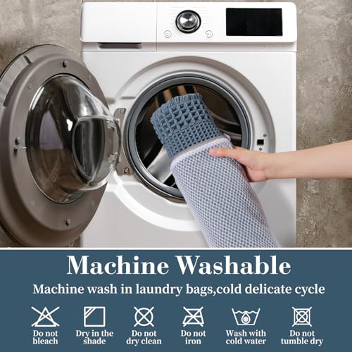 RESARE Waffle Bath Mat for Bathroom, Non Slip Bathroom Rugs 20"x32" Blue - color: Blue, size: 20" X 32"
