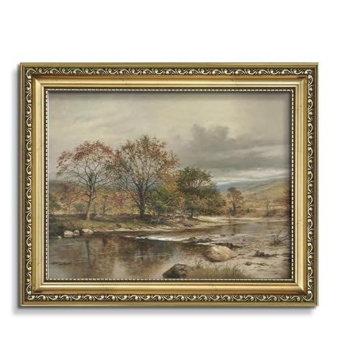 AIMAILON Sanskrit Gold Frame Autumn Tree Pattern, Retro Plant Art 10x12 - color: Golden Autumn Landscape, size: 12"L x 10"W