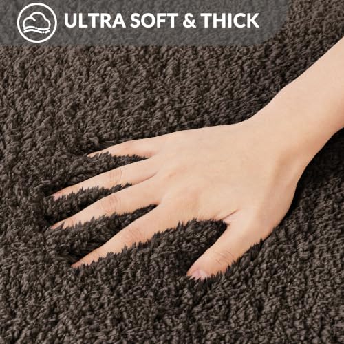 Exclusivo Mezcla Absorbent Toilet Rug U-Shaped, Non-Slip Bath Mat, 20x24 - color: Coffee, size: 20"x24"(U Shape)