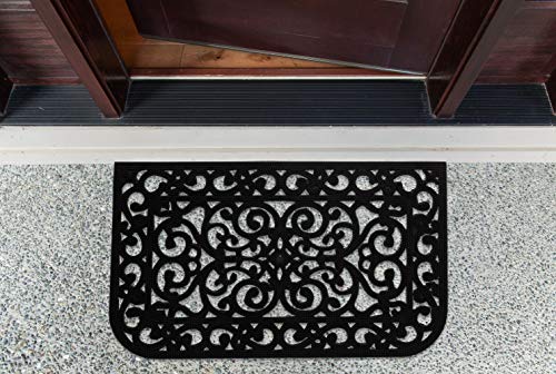 DII High Traffic All-Weather Rubber Doormat, 18x30, Knobby - color: Scroll Pin, size: 1'6" x 2'6" (Rectangular)