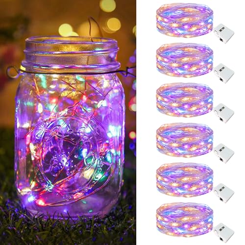 btfarm 6 Pack Fairy Lights Battery Operated Twinkle Lights with 3 Modes - color: Multicolor, size: 6 Pack