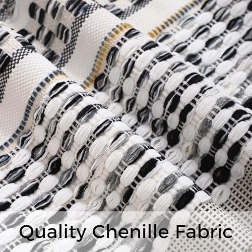 Boho Outdoor Throw Pillow Covers 18x18 Set of 2 Black White Grey - color: Black White and Grey