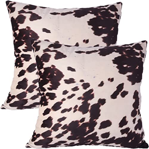 Velvet Decorative Throw Pillow Covers Brown Square Cushion Case 20x20 - color: Brown, size: 20" x 20" (Pack of 2)
