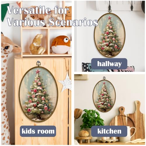 JMENGSSFL Christmas Tree Winter Hanging Gifts Oval Wall Decor, 8.6x11.4 - color: Christmas-8