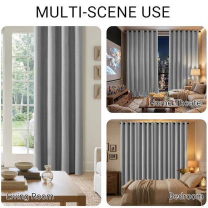 ChrisDowa Grey Blackout Curtains 45 Inches Long 2 Panels for Bedroom - color: Grey, size: 52"W x 45"L (Pack of 2)