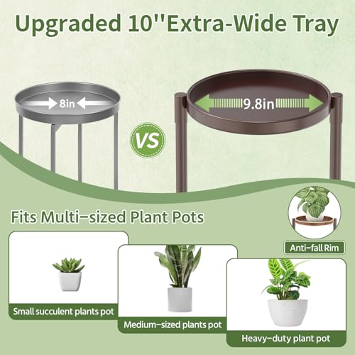 LASZOLA Plant Stand Indoor with 10 Inch Large Metal Tray, 5 Tier Bronze - color: Classic Bronze, size: 5 Tier