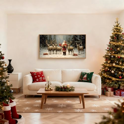 Celestdeco Large Christmas Santa Claus Framed Canvas Wall Art Set-40"x20"x1 - color: Santa Claus Wall Art, size: 40"L x 20"W