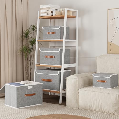 Yawinhe Collapsible Storage Boxes,Grey,10.2x7.9x6.7in,3-Pack - color: Grey, size: S/(3 Pack)