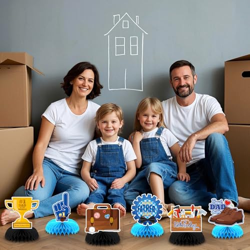 10Pcs Father's Day Honeycomb Centerpieces Table Decorations - style: Father's Day Style