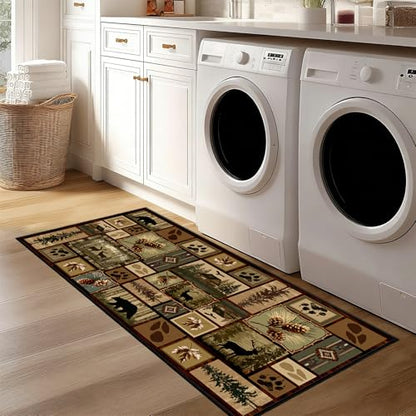 Cabin Rustic Runner Rug 2x6 Hallway Rugs - size: 2'x6'