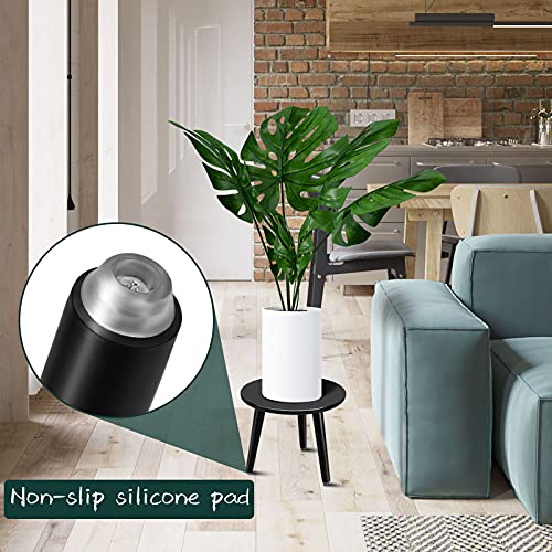 Uneedem Indoor Plant Stand, Modern Plant Table 8.9" Tall Wood Mid Century Flower Holder Small Round Side End Table - color: Black, size: 8.9"