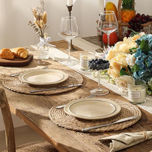 13.8'' Round Woven Placemats Set of 60, Boho Wicker Chargers, Terrekraft - size: Set of 60