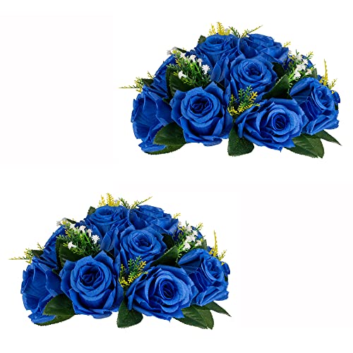 Flower Centerpieces for Wedding Tables: Royal Blue, 2 Packs - color: Royal Blue