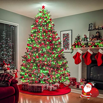 JMEXSUSS 163ft Clear Wire 500 LED Red and Green Christmas Lights - color: Red Green, size: 500 LED