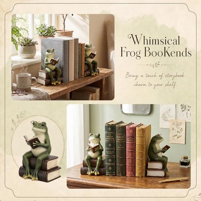 Lineshading Frog Decorative Bookend 7.2'' Book End Reading Lover Favor