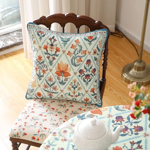 ISAENNE Designer Square Throw Pillow Cover,Set of 2,18"x18" - color: Floralsea a, size: 18" x 18" (Pack of 2)