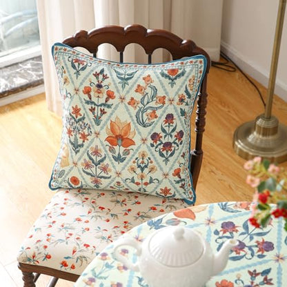 ISAENNE Designer Square Throw Pillow Cover,Set of 2,18"x18" - color: Floralsea a, size: 18" x 18" (Pack of 2)