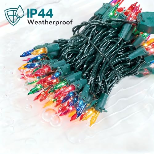 Multicolor Christmas Mini Lights, 23FT 100 Count Green Wire - color: Multicolor